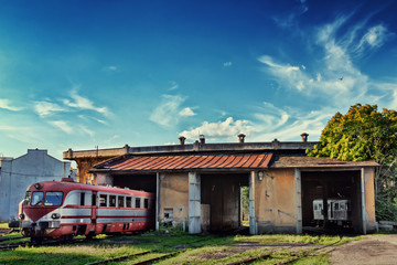 Train at old depot outdoor