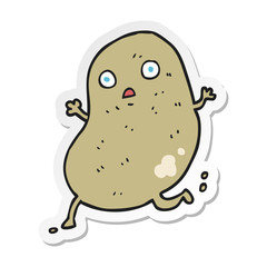 sticker of a cartoon potato running