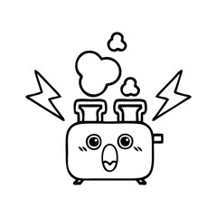 line drawing cartoon of a toaster