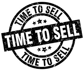 time to sell round grunge black stamp