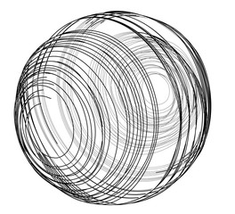 Sphere of spirals outline. Vector