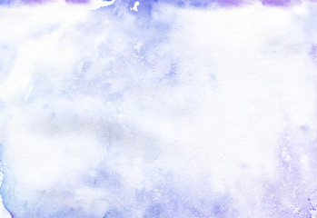 Watercolor hand drawn blue background. Artistic texture, subtle colors, flowing, handmade. For print, web, banner, postcard, textile.