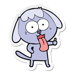 sticker of a cute cartoon dog