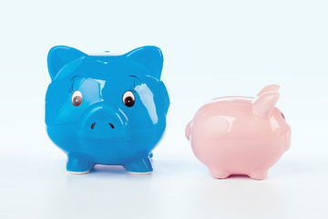 Group of colorful piggy banks