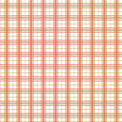 Pastel coral and green tartan vector seamless pattern - 255144570