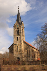 Fototapeta na wymiar Dorfkirche in Drucksberge (Magdeburger Börde)