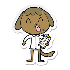 sticker of a cute cartoon dog