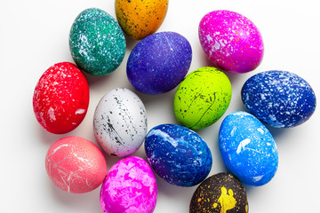 handmade easter eggs isolated on a white
