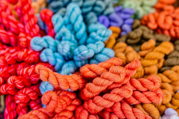 A pile of knitting yarn