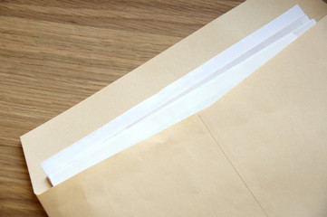 A4の茶封筒に入った書類