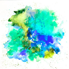watercolor background blue green