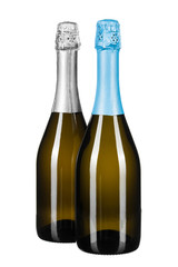 bottle of champagne isolated on white
