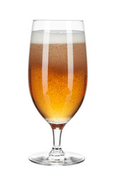 Glass of beer isolated on a white background