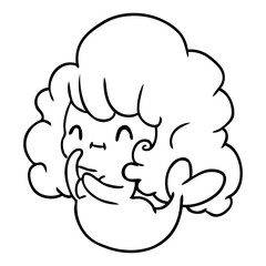 line drawing kawaii cute ghost mermaid
