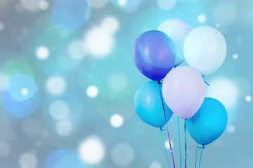 Bunch of colorful balloons on white background