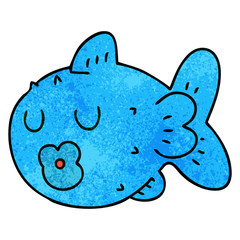 quirky hand drawn cartoon fish