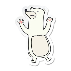 sticker of a quirky hand drawn cartoon polar bear