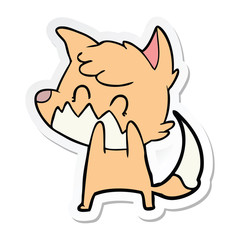 sticker of a cartoon friendly fox