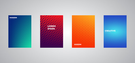 Colorful halftone gradients, colorful cover gradient, cool backgrounds, gradient background, minimal design.