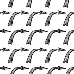 Naklejka premium Seamless pattern with black hand drawn arrows
