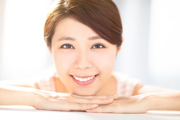 closup young woman with skin care concepts