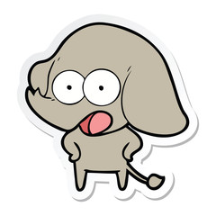 sticker of a cute cartoon elephant
