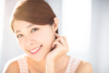 closup young woman with skin care concepts