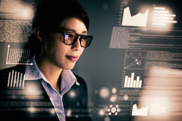 young business woman working and communicating at the office