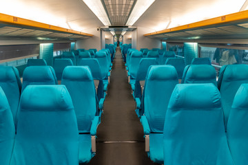 In-car view of the train