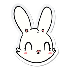 sticker of a cartoon bunny face
