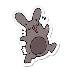 sticker of a cartoon rabbit