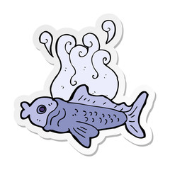 sticker of a cartoon funny fish