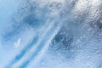 The texture of the ice. The frozen water.Winter background  