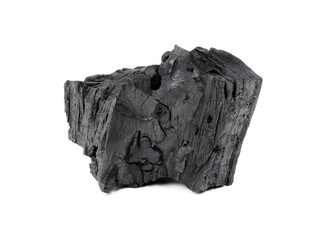 Natural wood charcoal, traditional charcoal or hard wood charcoal isolated on white background