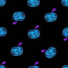 Cartoon Style Apples Motif Seamless Pattern