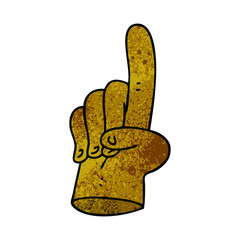 pointing finger quirky hand drawn cartoon