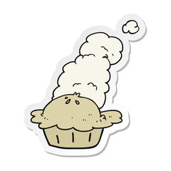 sticker of a cartoon hot pie