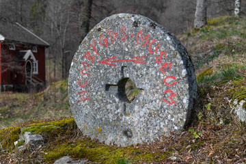 An old round stone.