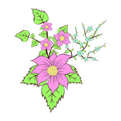 Elegant floral design illustration isolated on white background