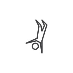 Brake dancer line icon. linear style sign for mobile concept and web design. hip hop brakedancer outline vector icon. Symbol, logo illustration. Pixel perfect vector graphics