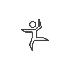Ballet dancer dancing line icon. linear style sign for mobile concept and web design. Ballerina outline vector icon. Symbol, logo illustration. Pixel perfect vector graphics