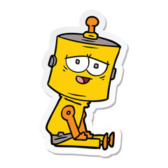 sticker of a cartoon robot