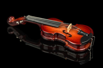 Violin isolated on black background