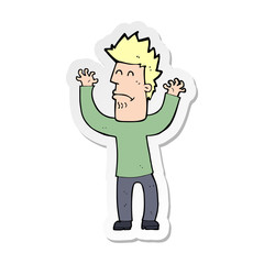 sticker of a cartoon stresssed man