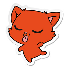 sticker cartoon of cute kawaii cat