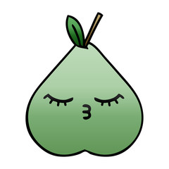 gradient shaded cartoon green pear