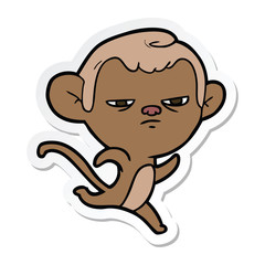 sticker of a cartoon monkey