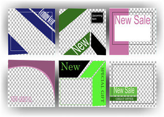 trendy Editable square abstract geometric banner template for social media post Promo Brand Fashion. Stories. Streaming