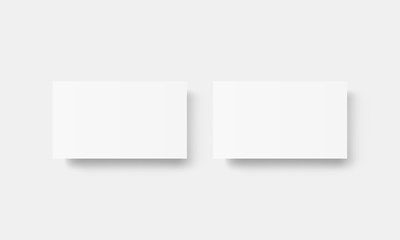 Two blank horizontal business cards mockup. Vector illustration