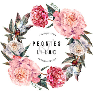 Peony Pink White Wreath